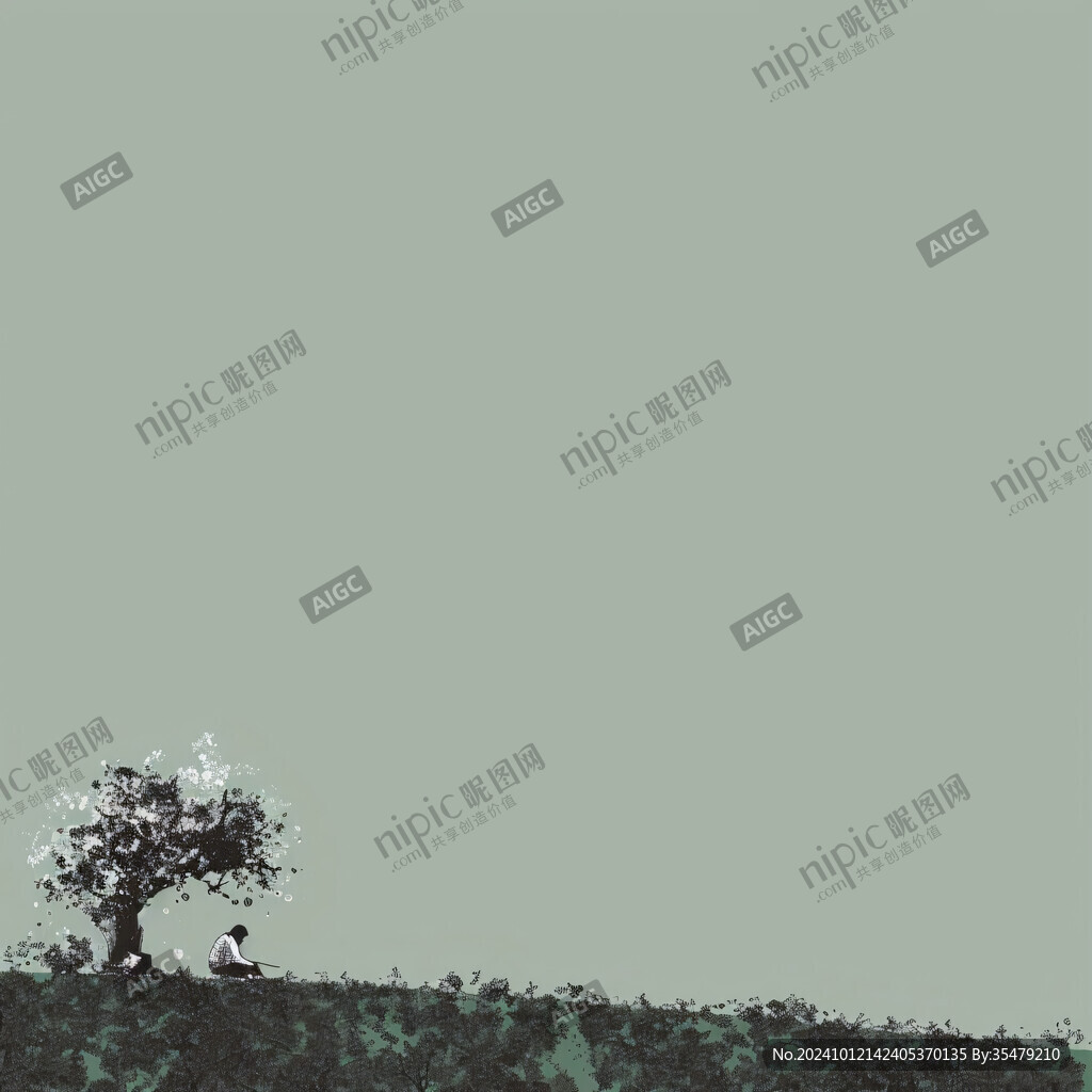 綠色背景圖片小樹