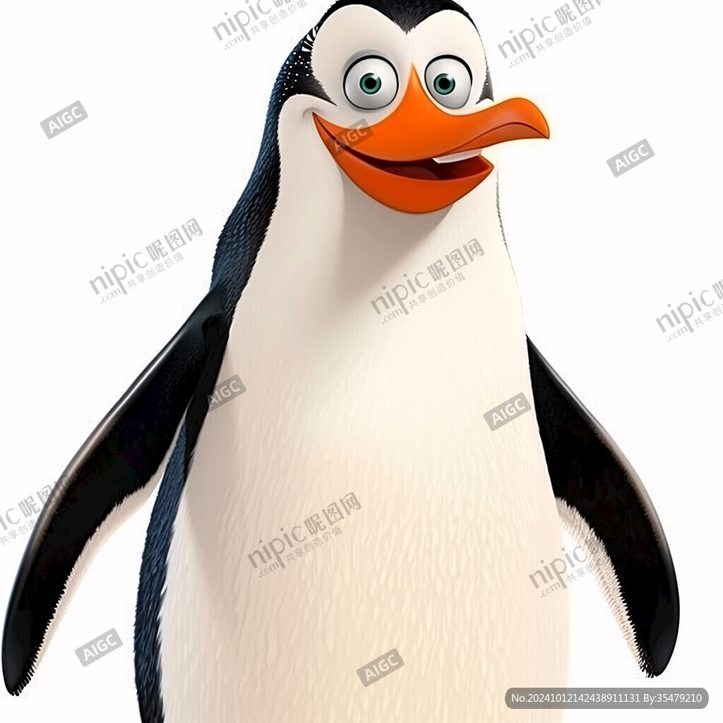 卡通企鵝動物海報掛畫
