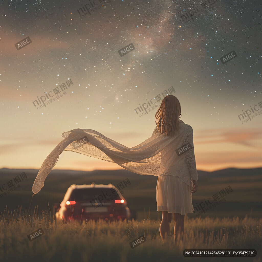 星空下的女孩