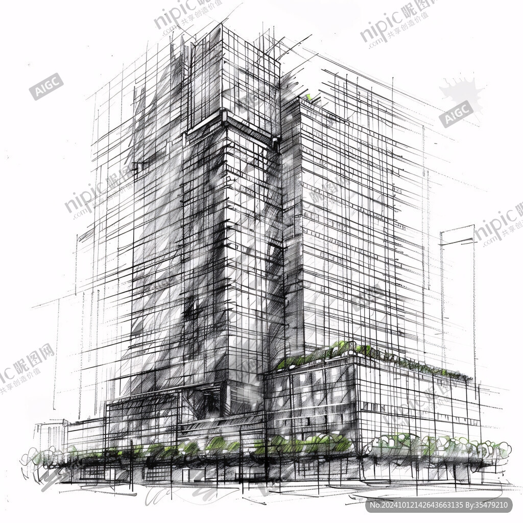 建筑效果圖線稿