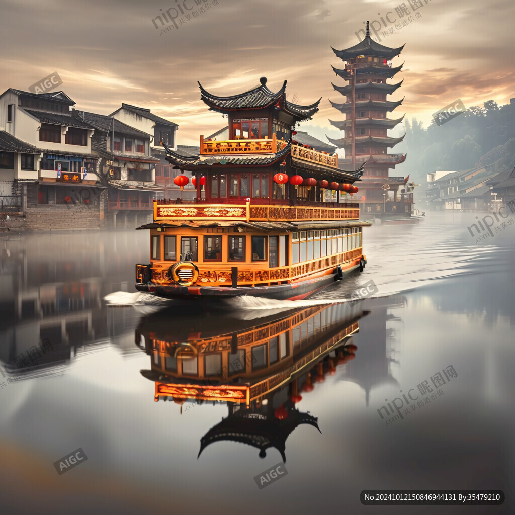水中樓閣古建筑