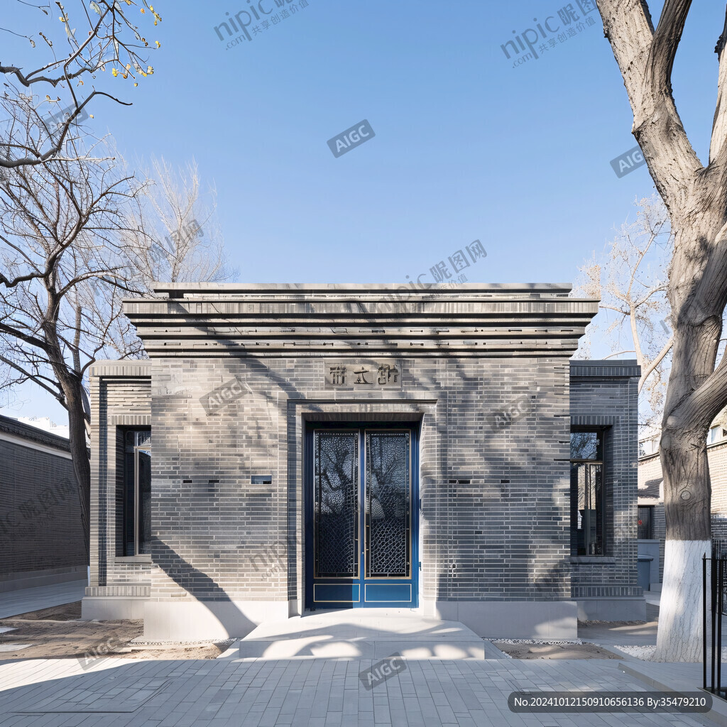 青磚建筑四合院大門