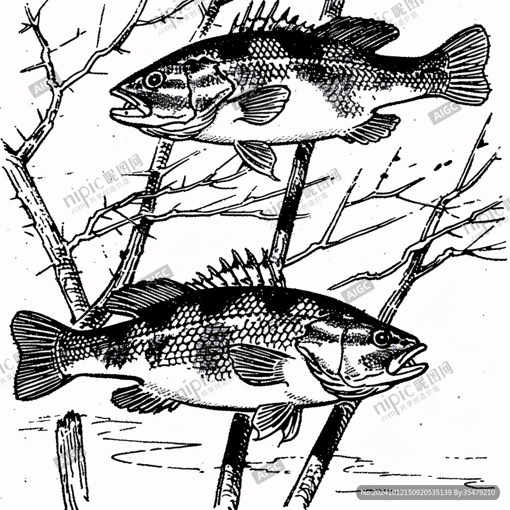 魚手繪線稿