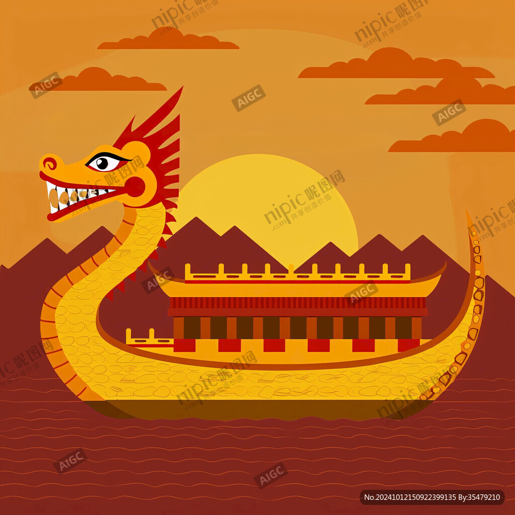 龍舟插畫