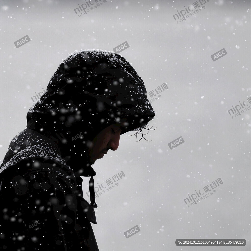 雪花落在人身上