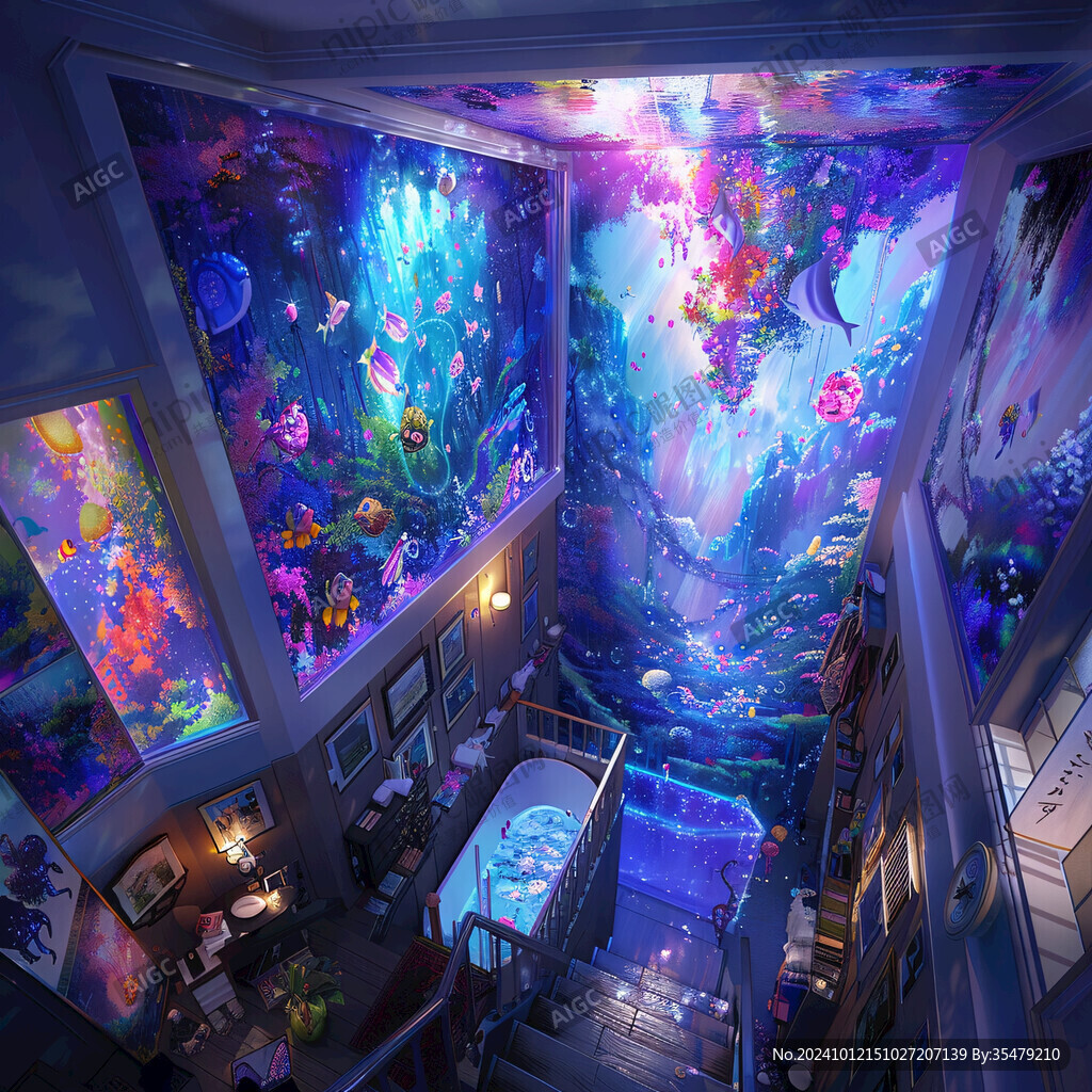 水族館墻畫