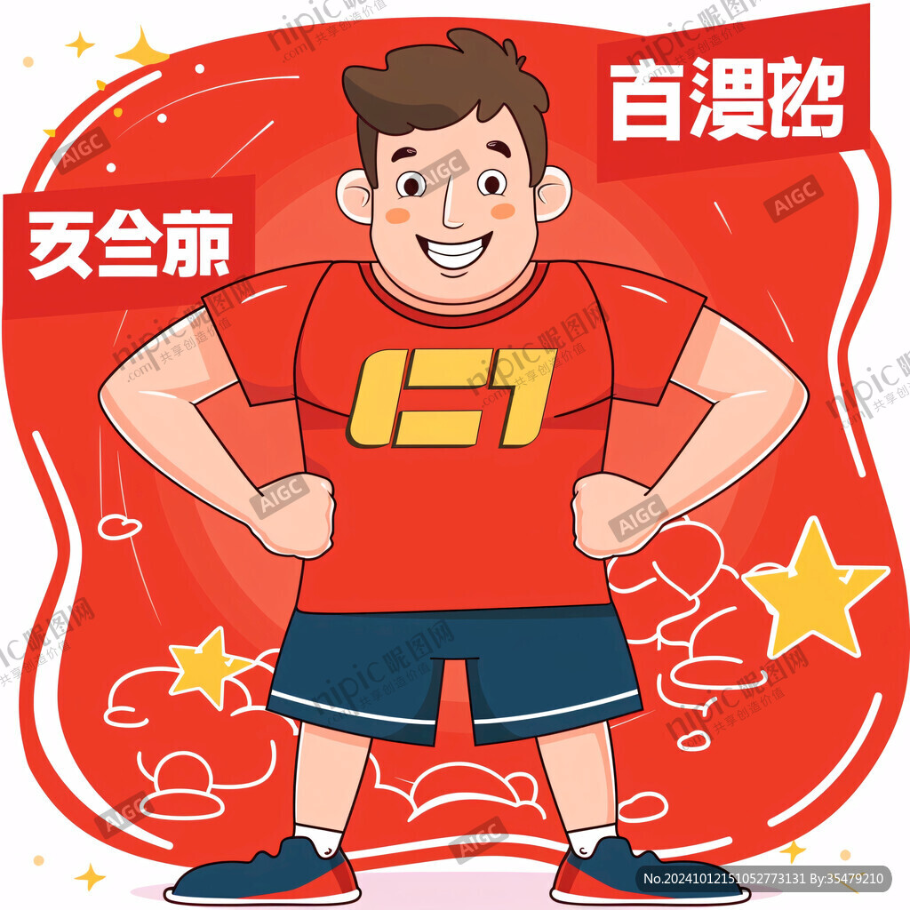 舉重卡通人物形象