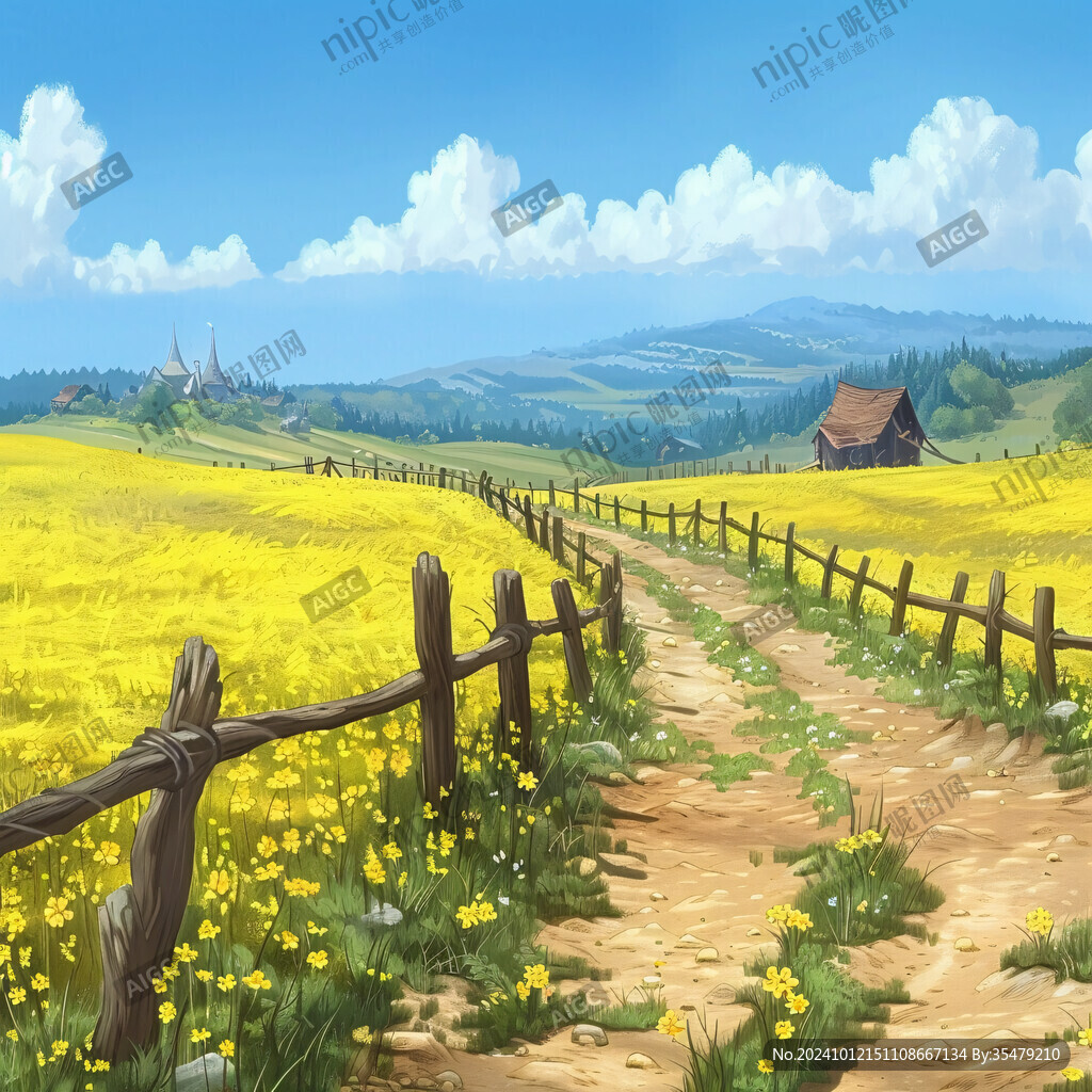 鄉村場景插畫