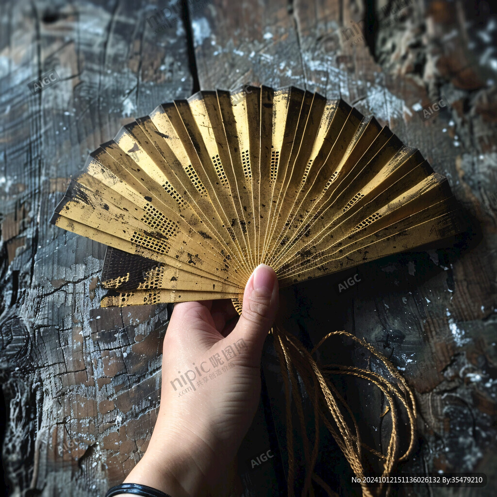 山水灑金箋折扇