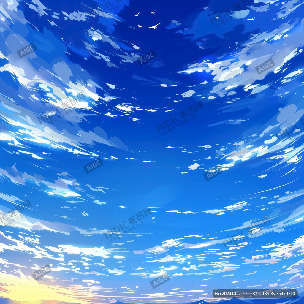 手繪云朵天空背景