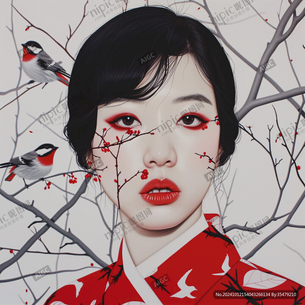 韓國女性失量插畫
