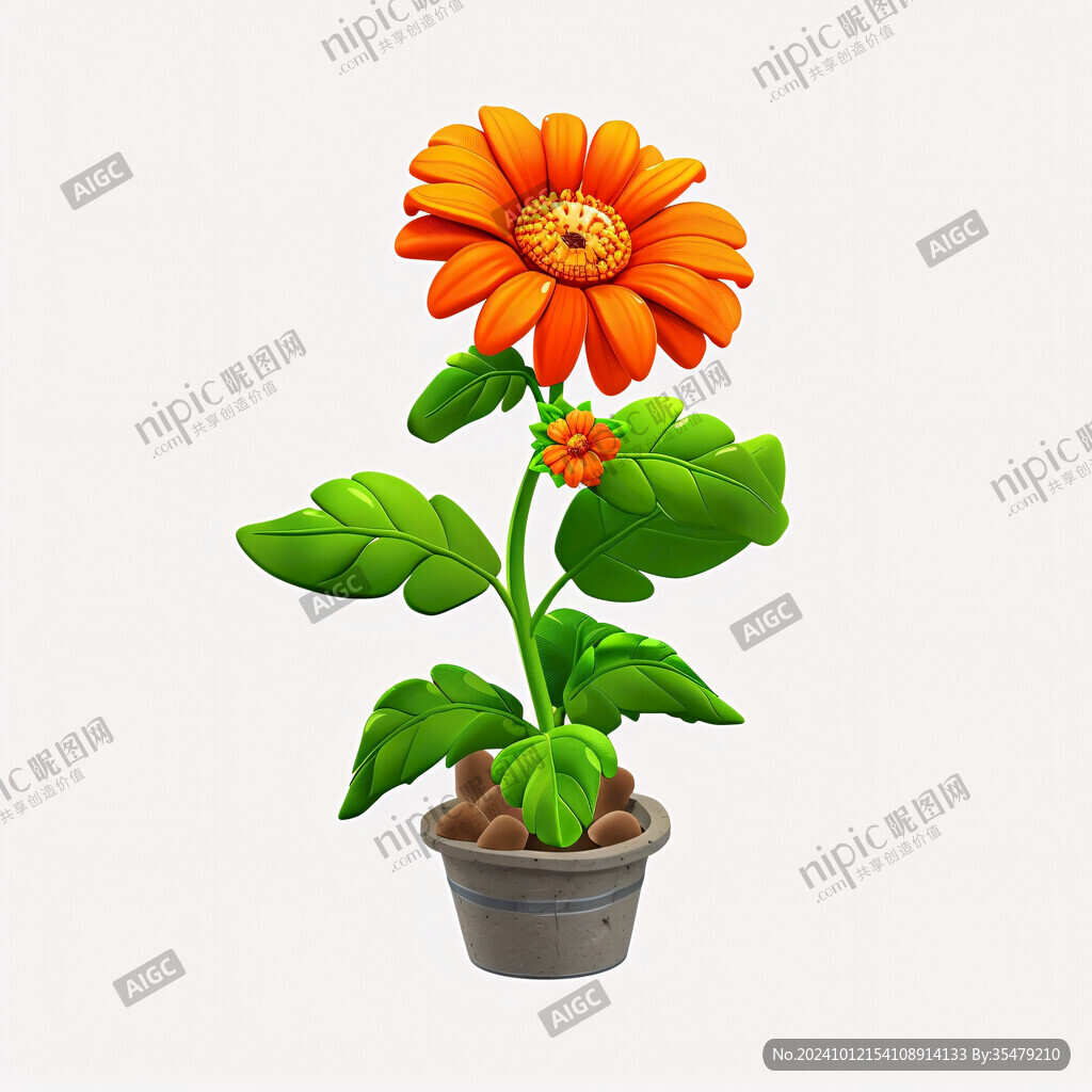 卡通花朵盆栽