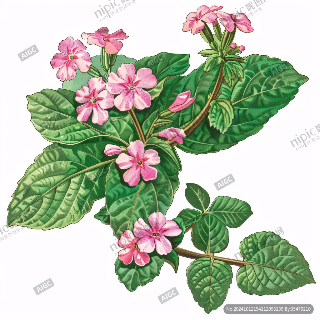 手繪鳳仙花插畫