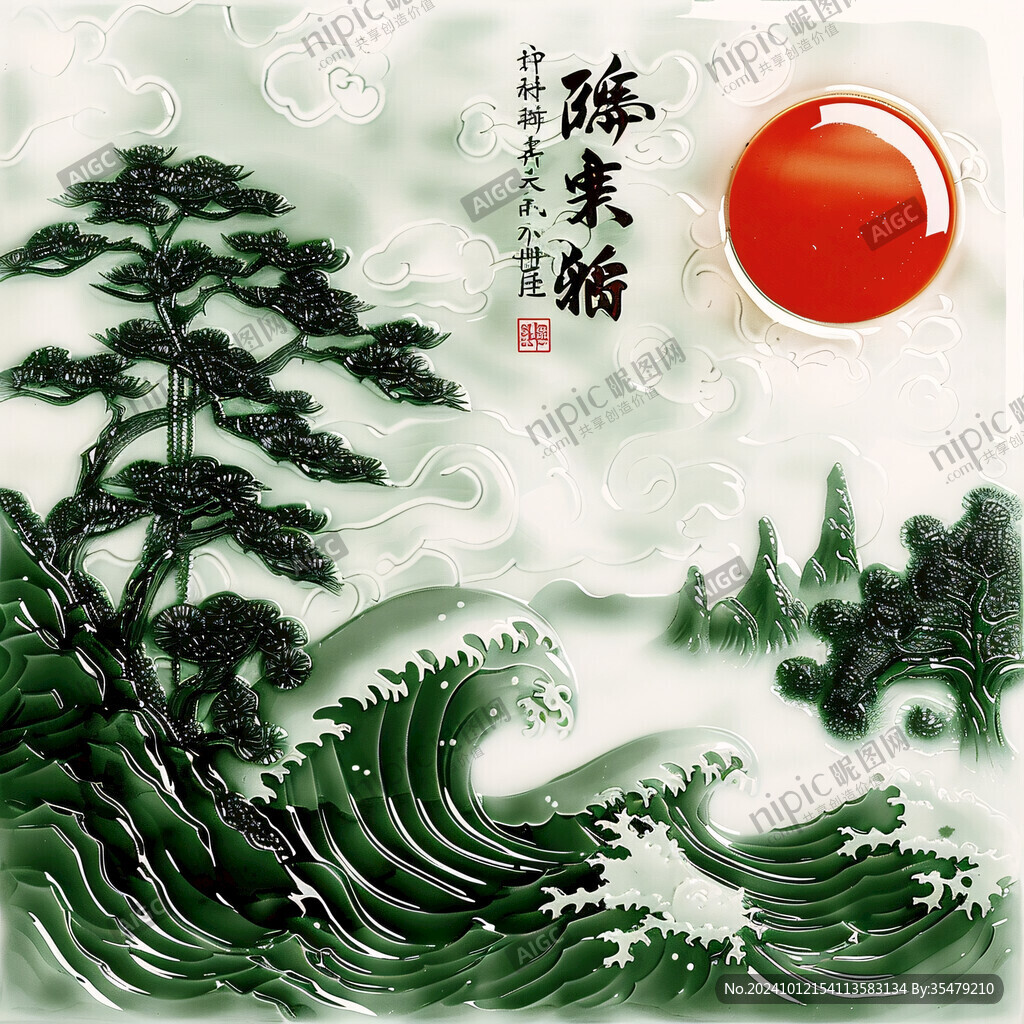 迎客松線條