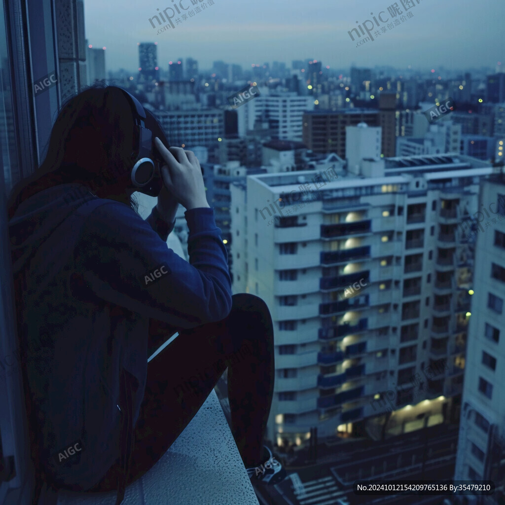 遠(yuǎn)眺大樓的女子