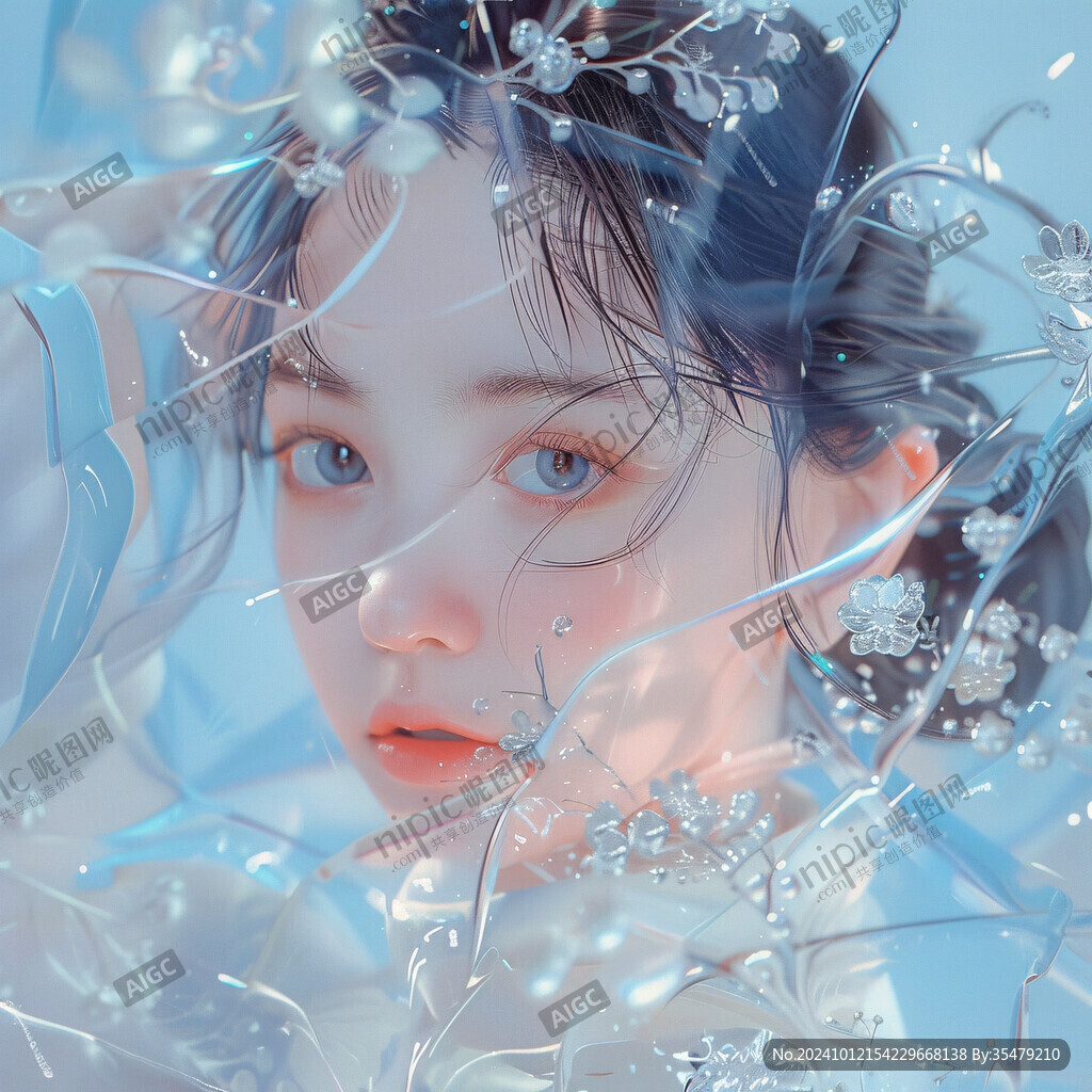 夢幻唯美藍色系少女