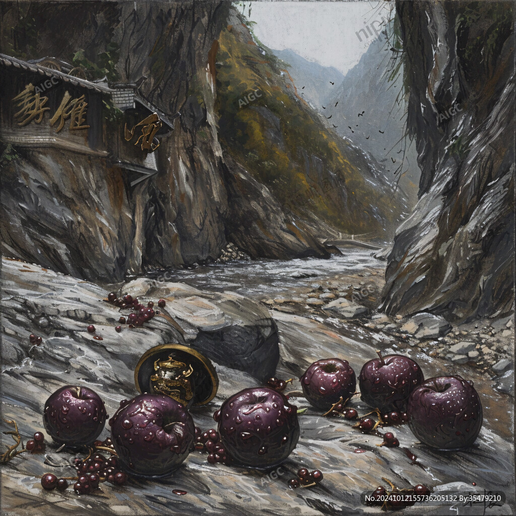 爨底下風(fēng)情油畫
