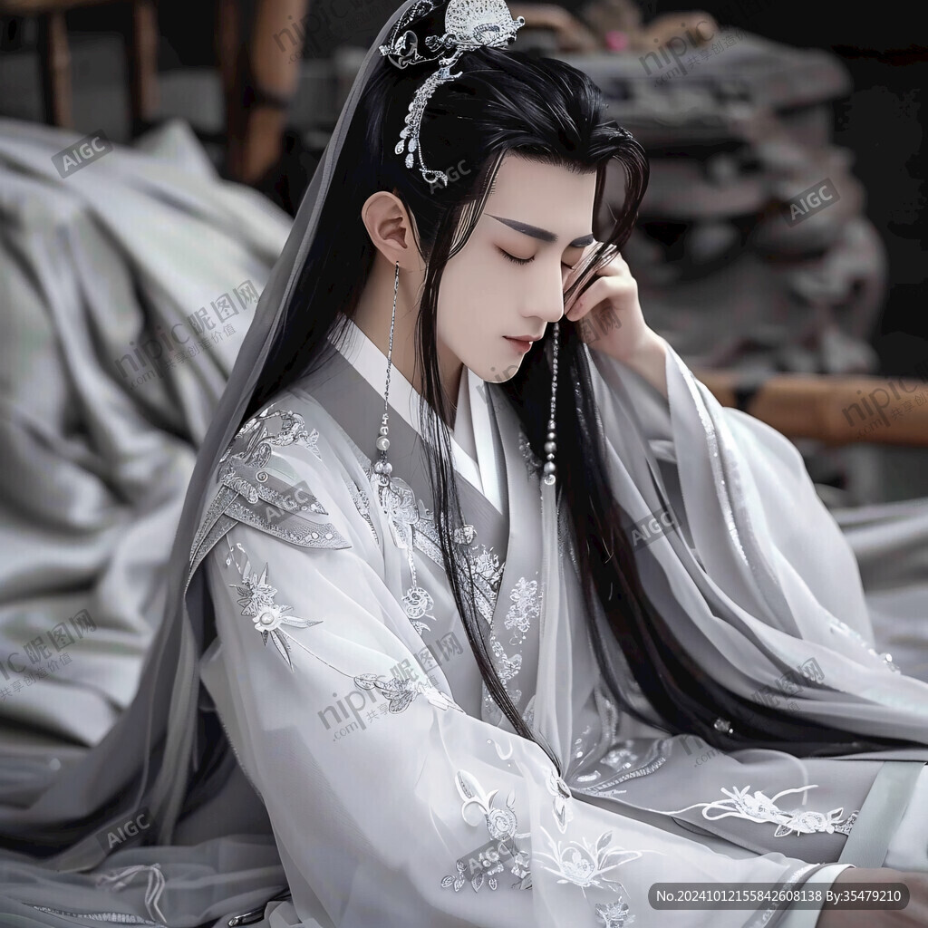 古裝束發男子