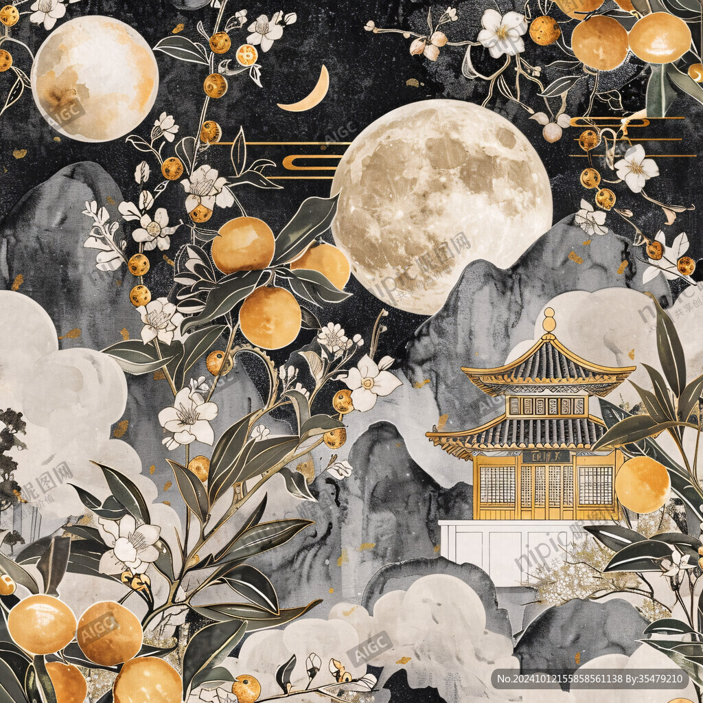 國(guó)潮桂花插畫(huà)