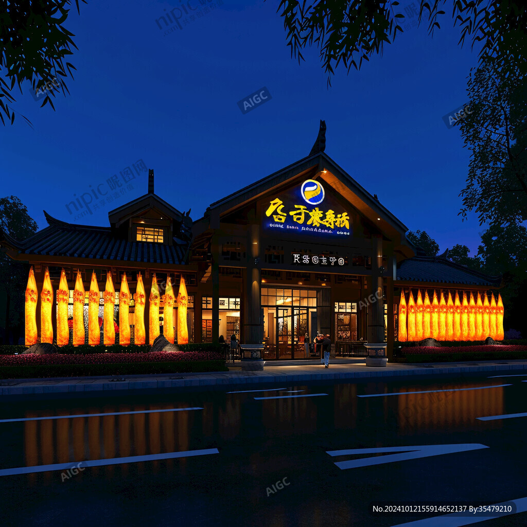 門頭夜景效果