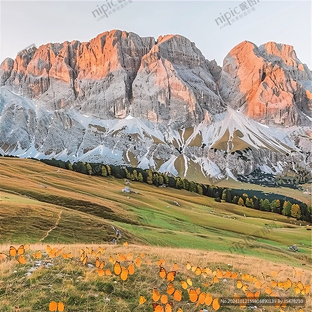 山峰群山日出清晨風(fēng)景
