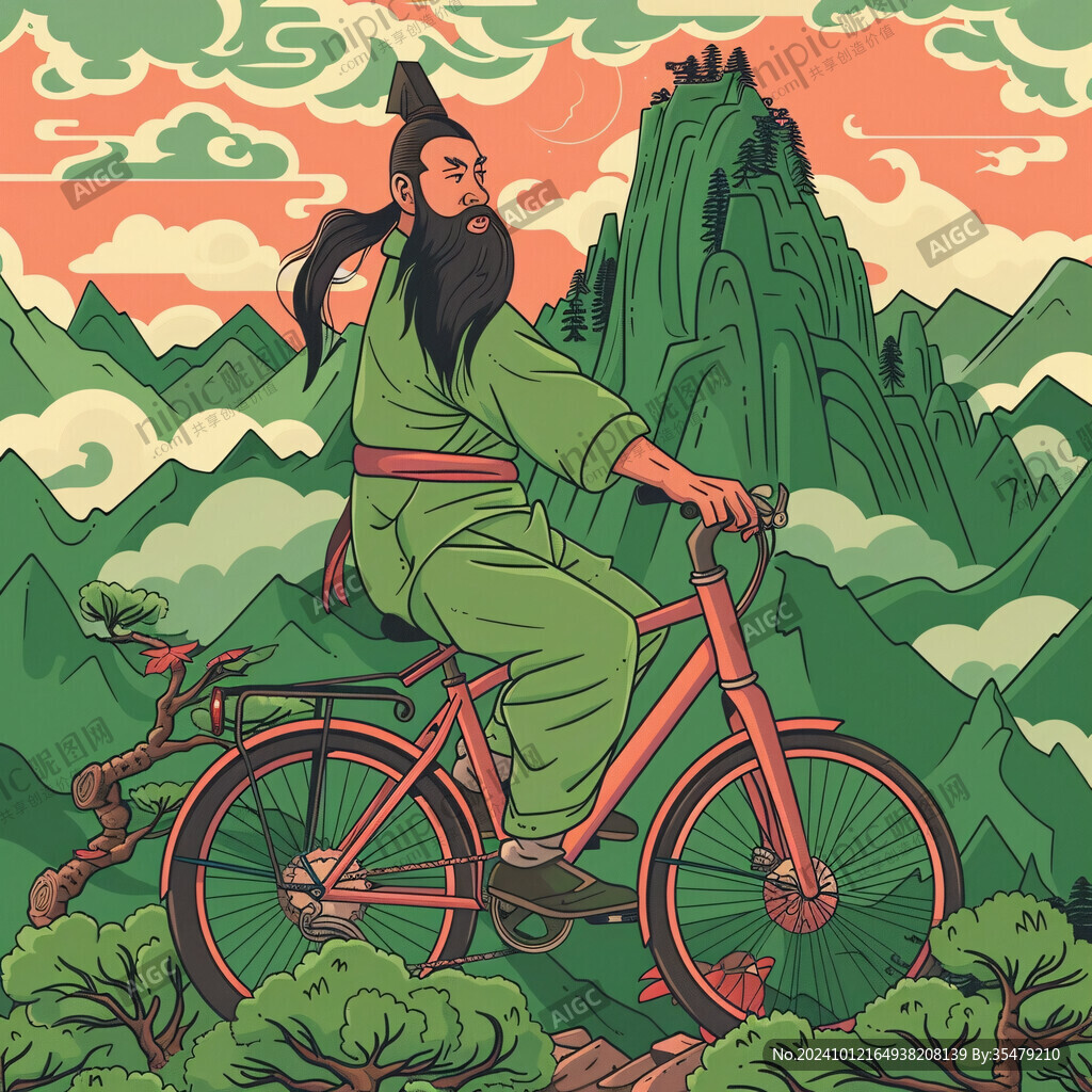 古人騎車