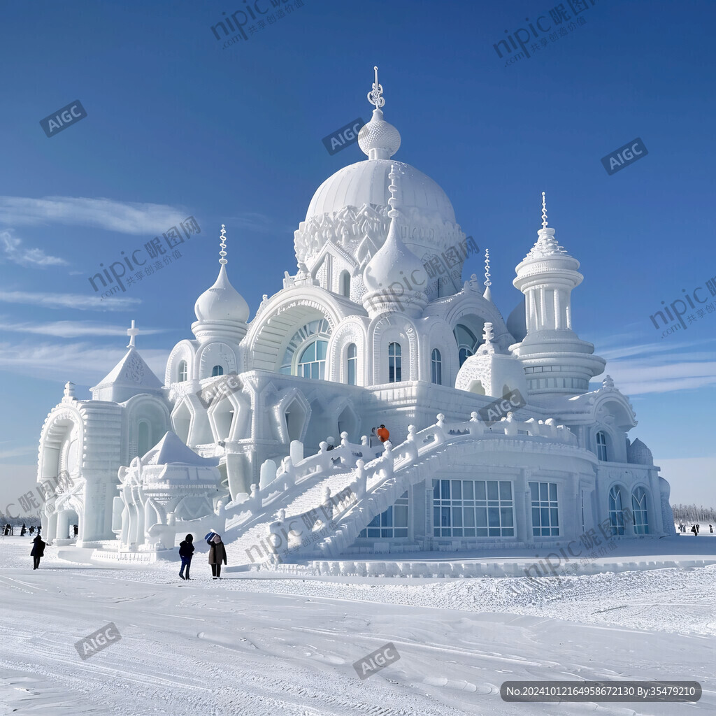 蒙古包雪雕