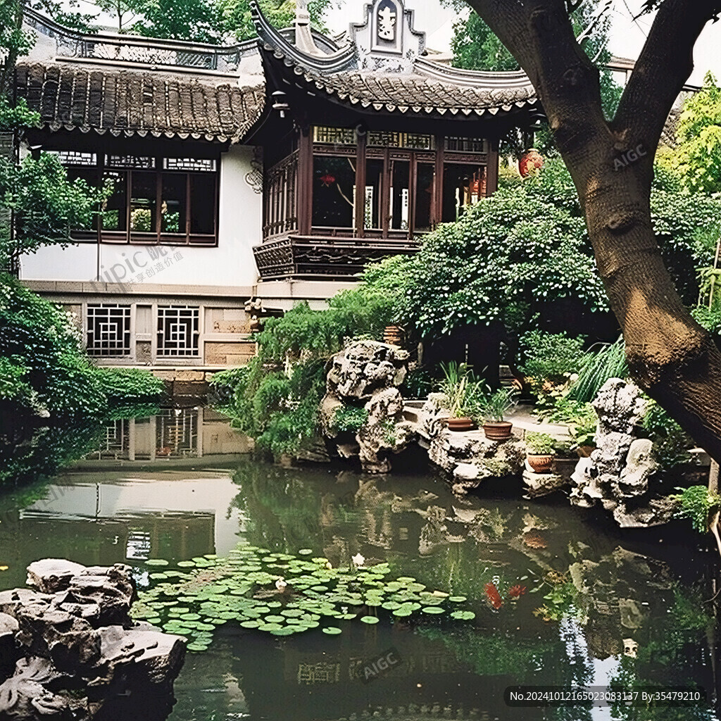 江南園林中式花園