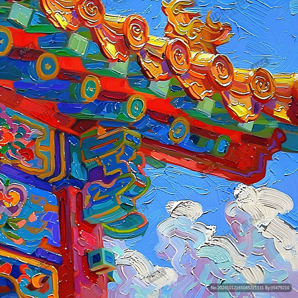 天壇古建斗拱彩繪