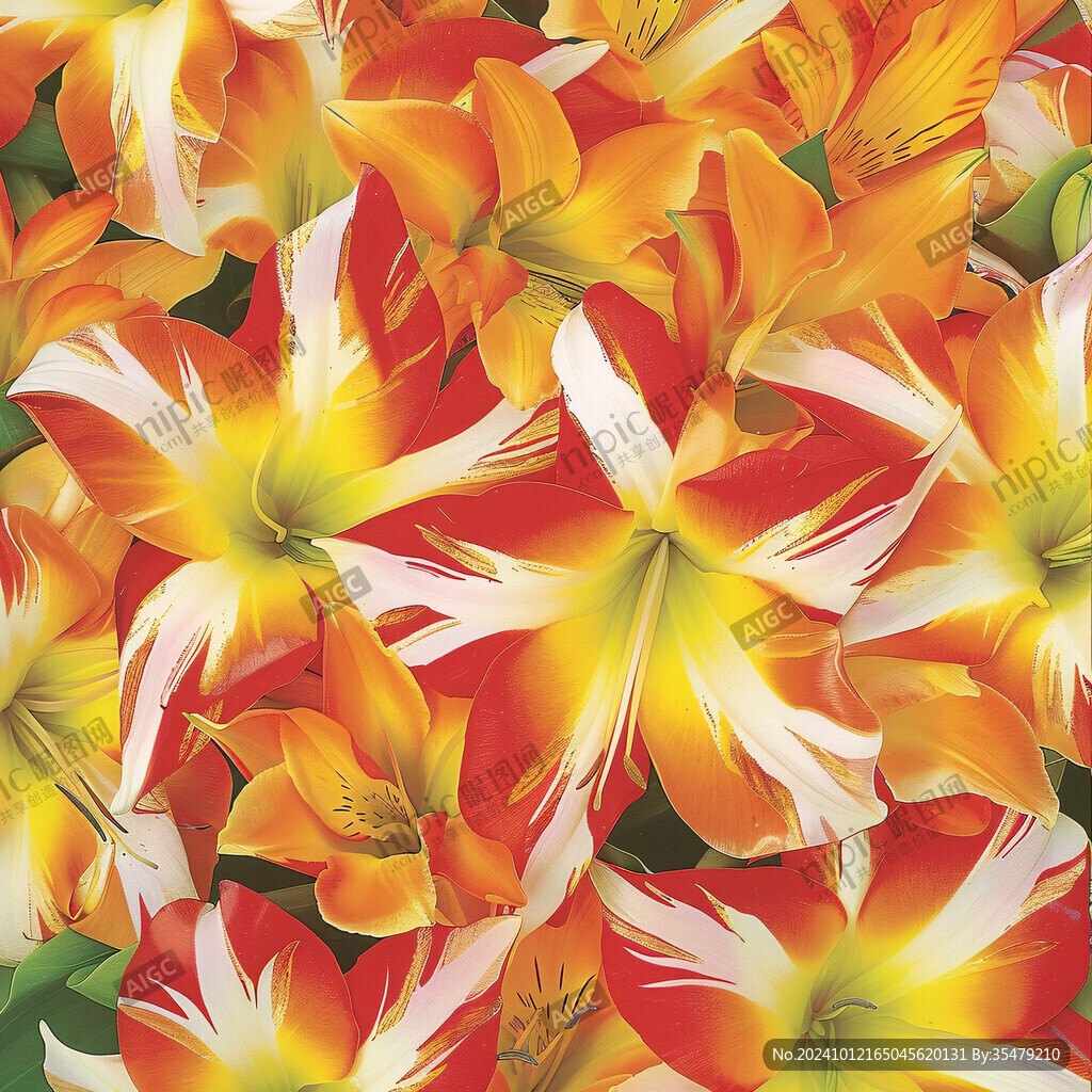 橘紅色百合花