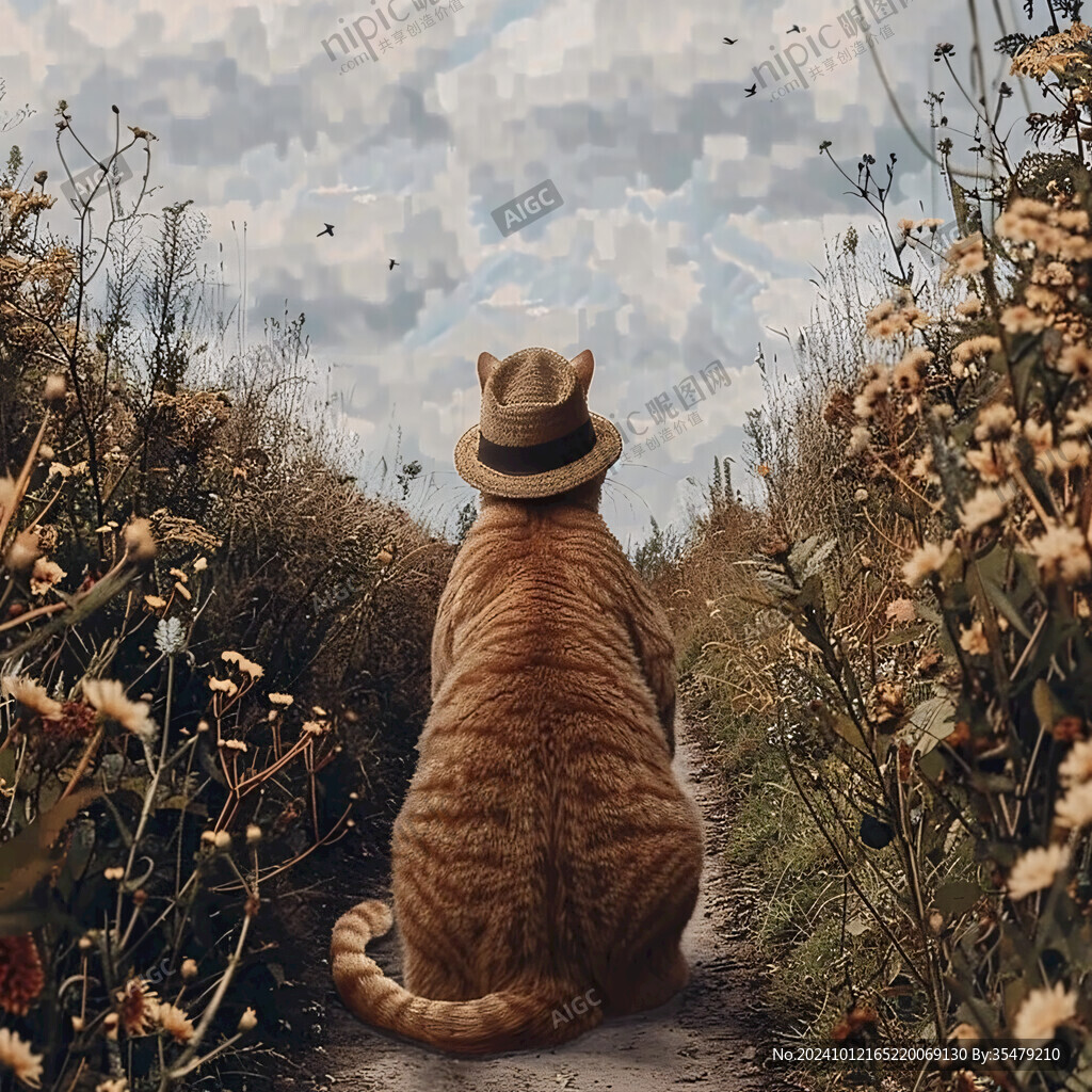 眺望的花貓