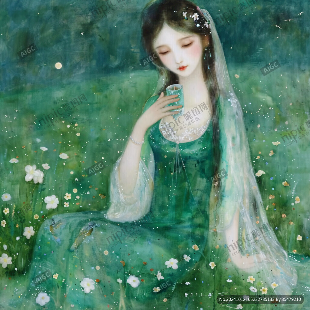 水彩漢服美女