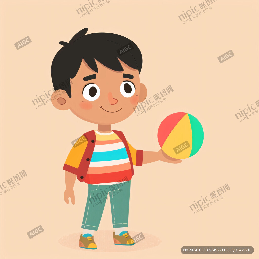 兒童抱著插畫