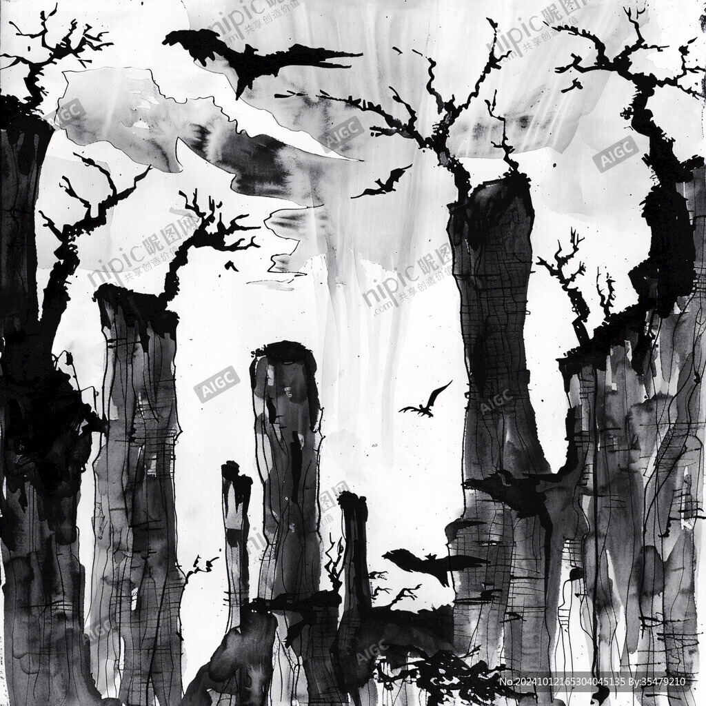 意境水墨枯树 意境水墨枯树