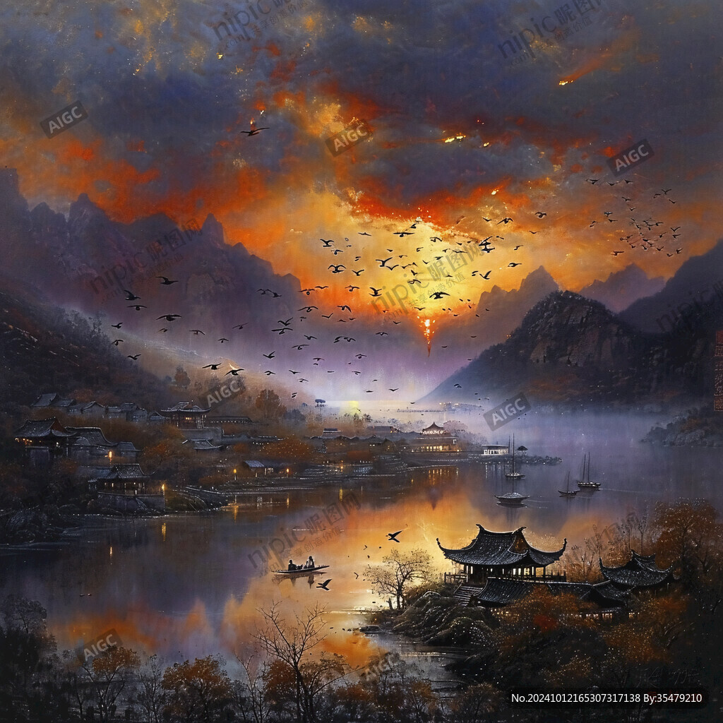 日出江南畫芯