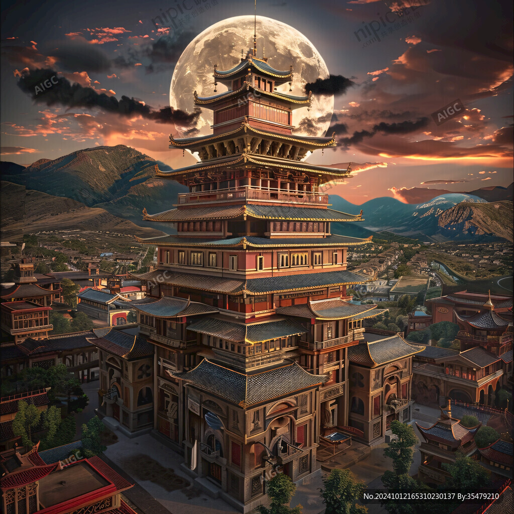 古代宮殿建造場(chǎng)景