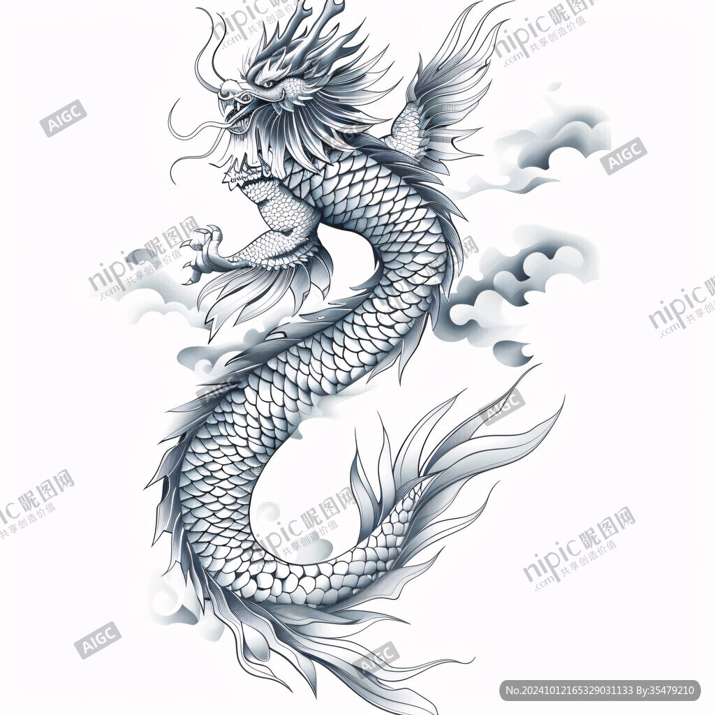 龍騰四海圖案