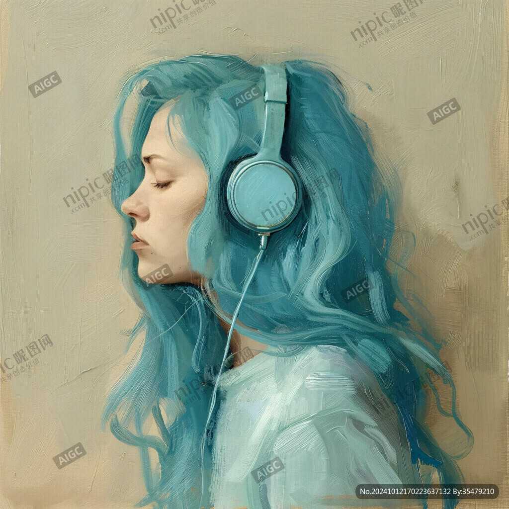 聽音樂插畫
