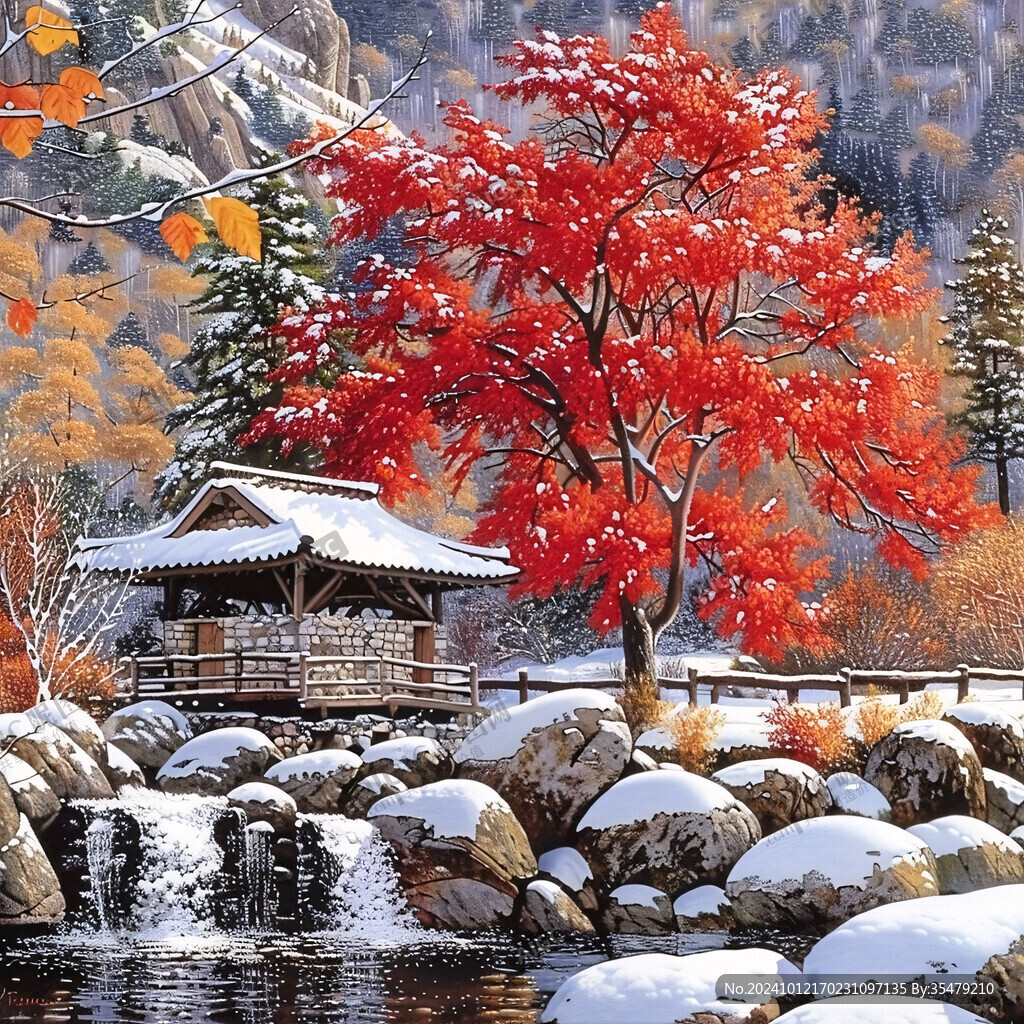 楓樹風(fēng)景油畫