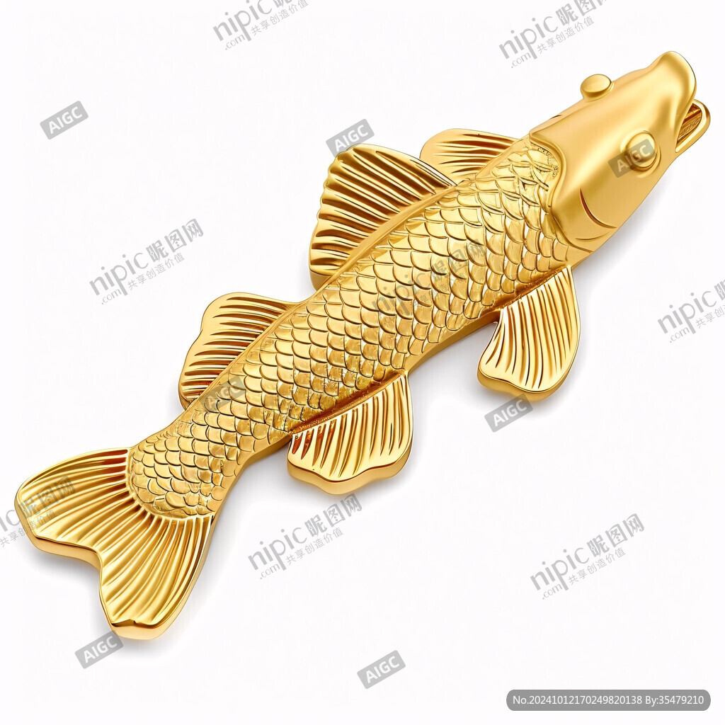 金色鯉魚金色線條