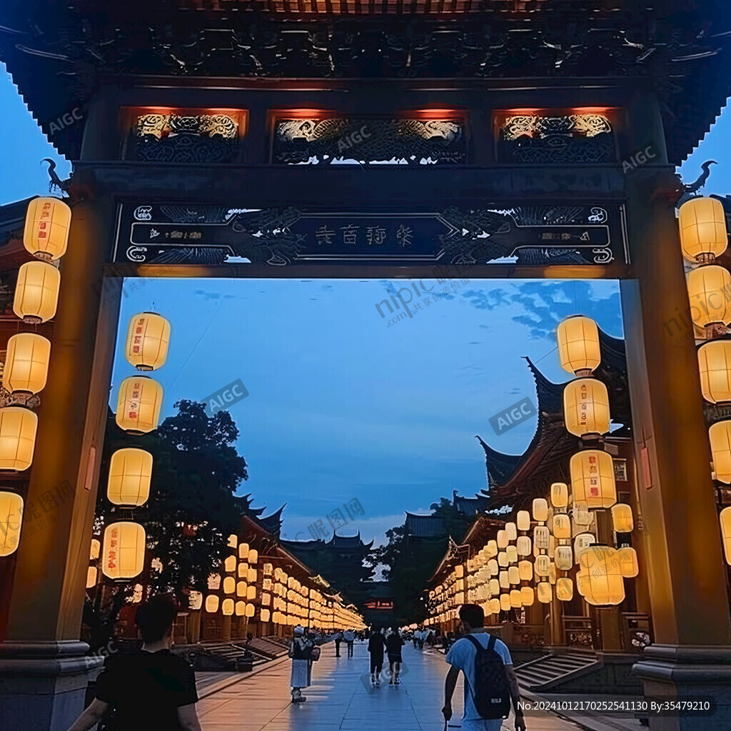 夫子廟牌坊夜景