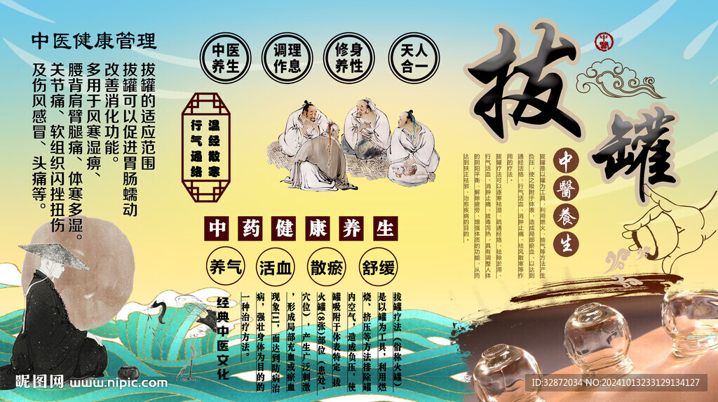 拔罐背景墻
