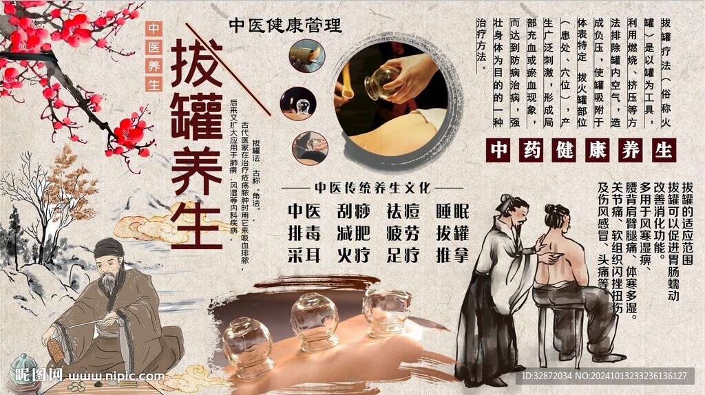 拔罐背景墻