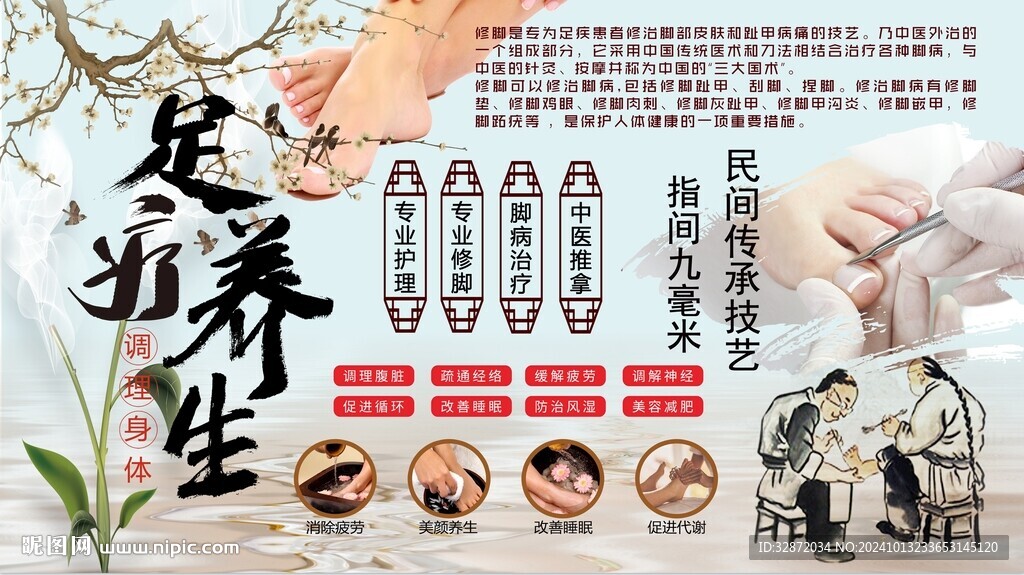 足療養(yǎng)生背景墻