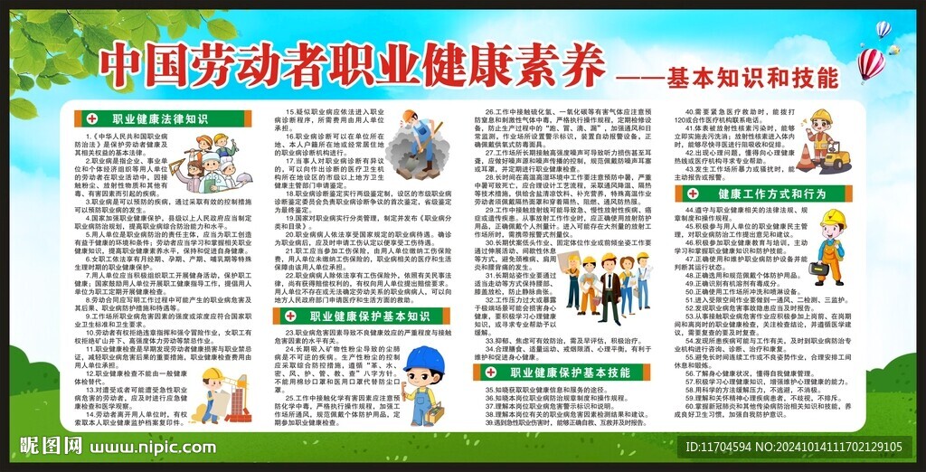 職業(yè)健康素養(yǎng)60條宣傳欄