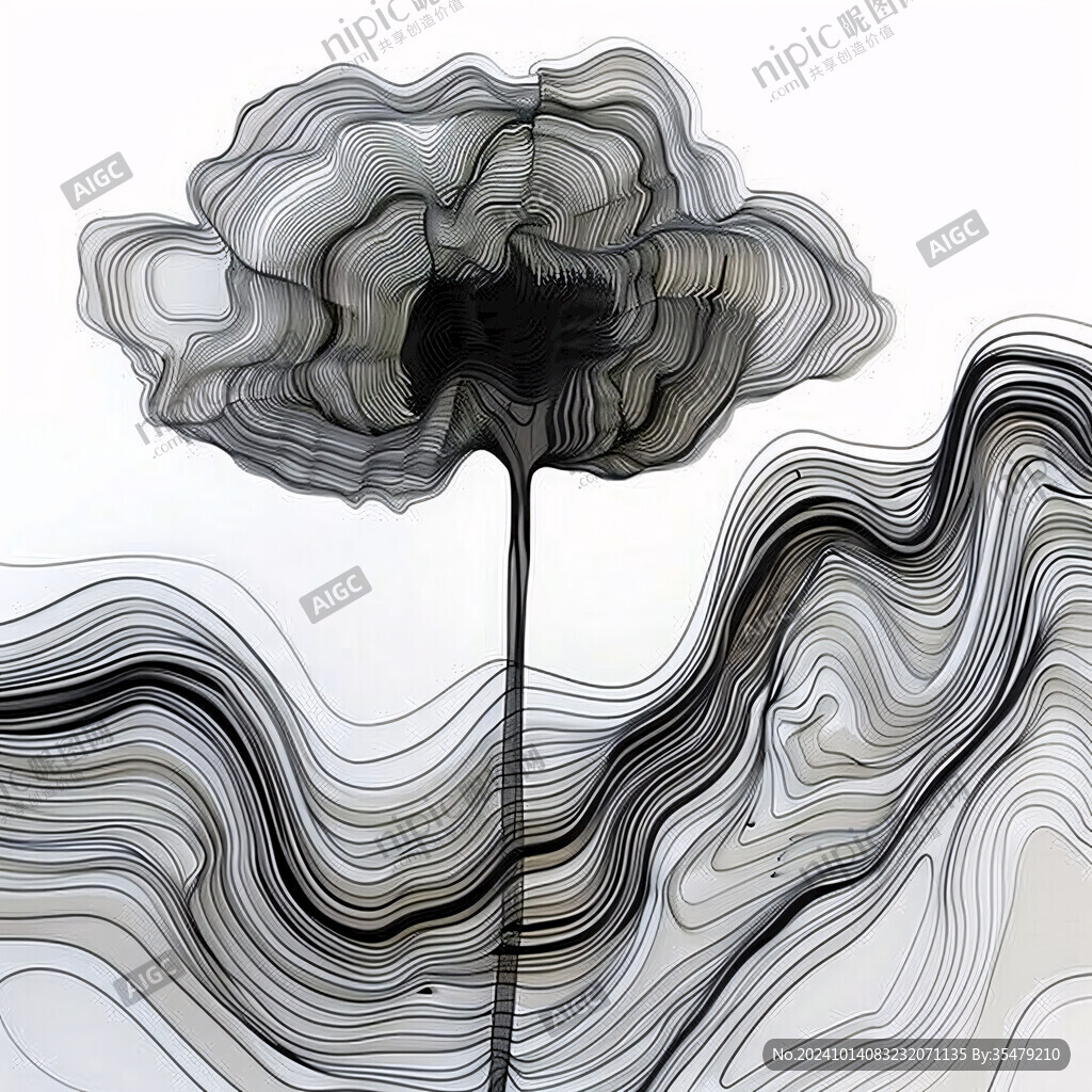 時(shí)尚線條不規(guī)則流體畫