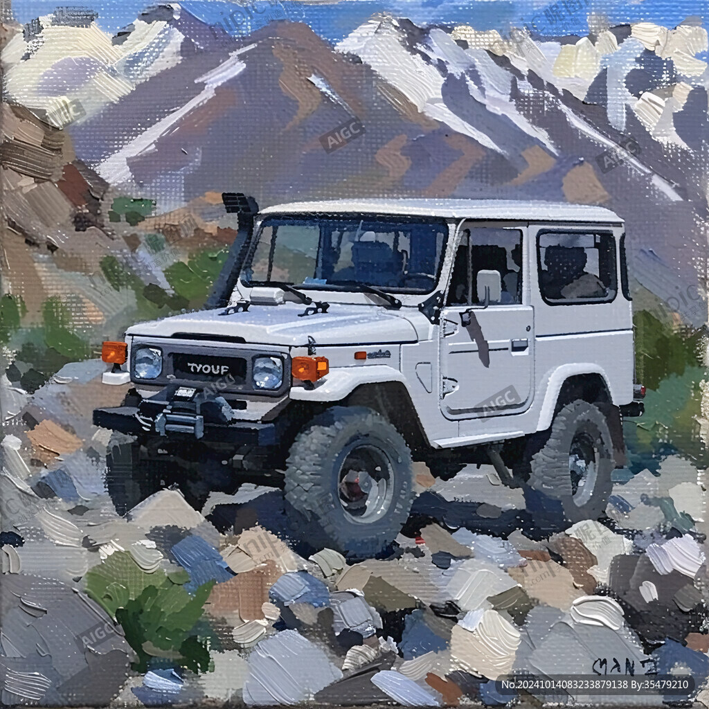 手繪越野車suv