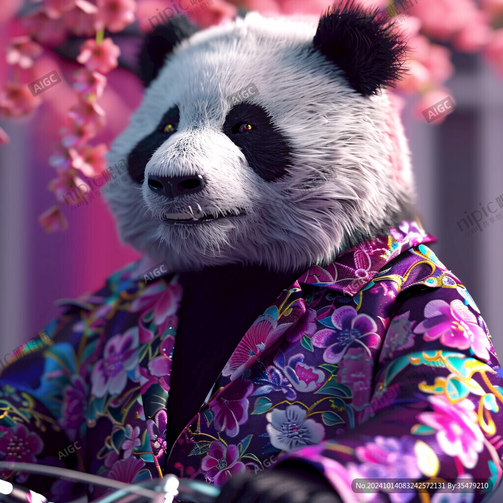 寫實熊貓插畫
