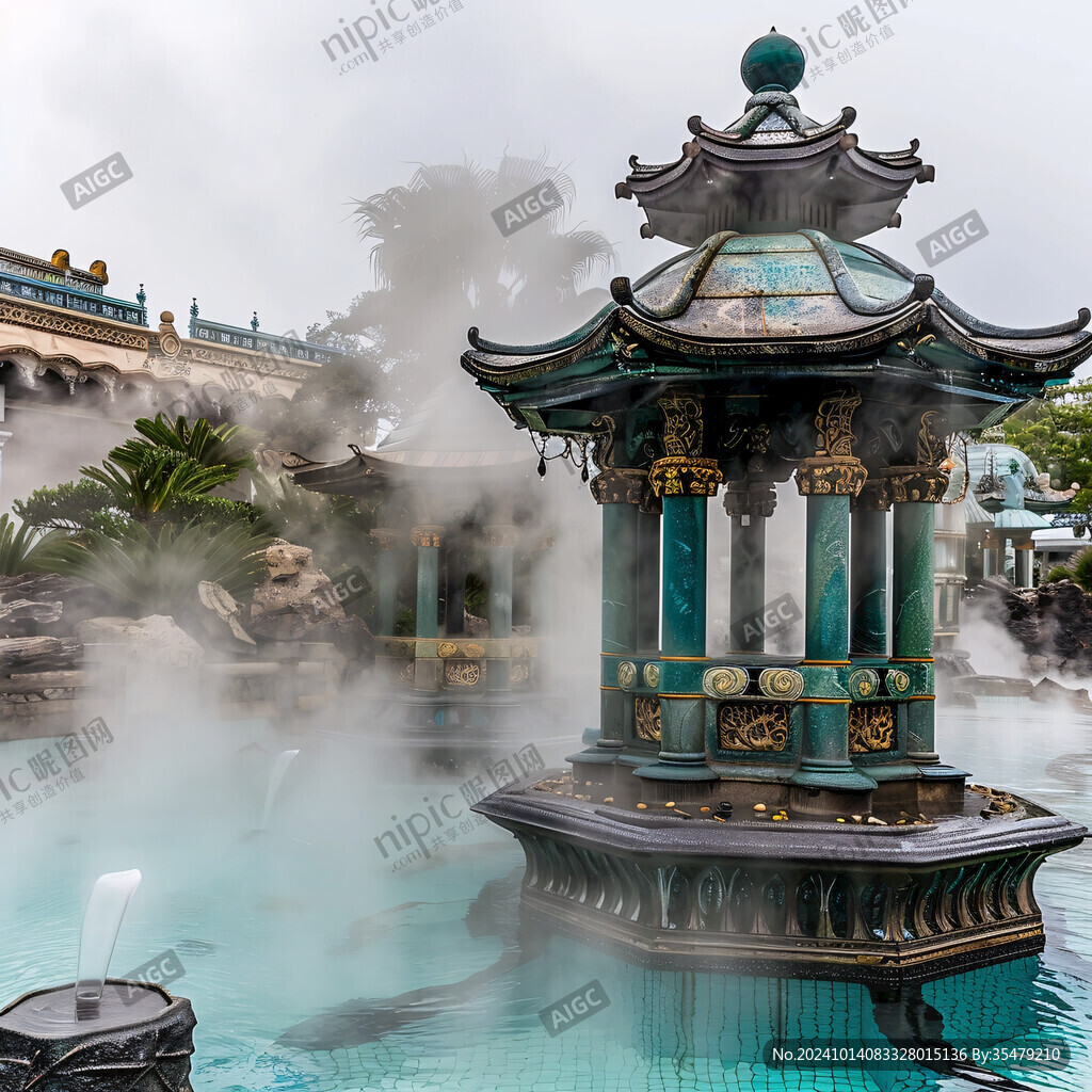 云霧噴水池
