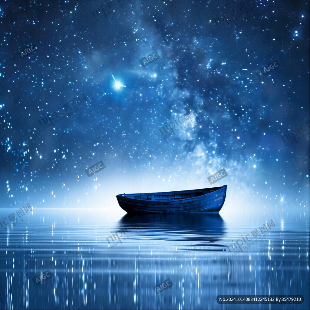 深海藍背景船